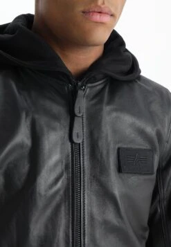 Alpha Industries Lederjacke - Black -Alpha Industries 05c2827846d24d9eae38dfac8fd5da0e