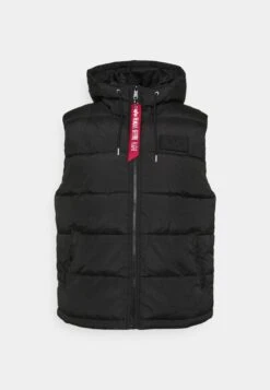 Alpha Industries HOODED PUFFER VEST - Weste - Black -Alpha Industries 1500ab1934ff44819675cac12e4a80f4