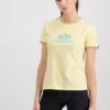 Alpha Industries NEW BASIC - T-Shirt Print - Pastel Yellow