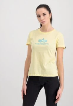 Alpha Industries NEW BASIC - T-Shirt Print - Pastel Yellow