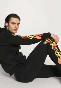 Alpha Industries FLAME HOODY - Sweatshirt - Black -Alpha Industries 2309e8fd17874af6aab08af4d4b7bfa5