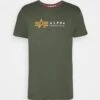 Alpha Industries LABEL - T-Shirt Print - Dark Olive