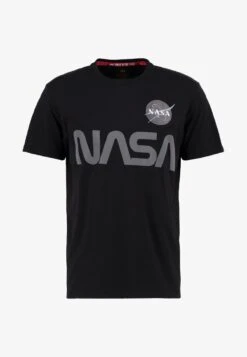 Alpha Industries NASA REFLECTIVE TEE - T-Shirt Print - Black -Alpha Industries 2f1e980b861e4ba5882e4e518963dbb1
