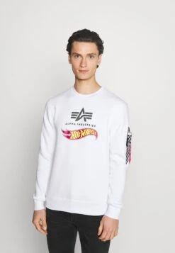 Alpha Industries HOT WHEELS FLAG - Sweatshirt - White