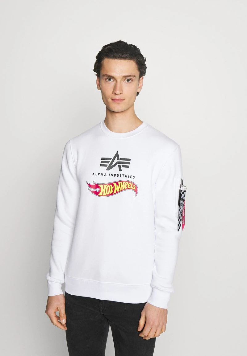 Alpha Industries HOT WHEELS FLAG - Sweatshirt - White 1 Alpha Industries HOT WHEELS FLAG - Sweatshirt - White