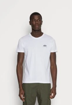 Alpha Industries BASIC SMALL LOGO - T-Shirt Basic - White