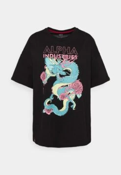 Alpha Industries HERITAGE DRAGON - T-Shirt Print - Black -Alpha Industries 626c6535b9554777a55d9c7174f9e075