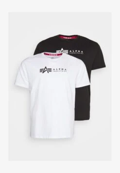 Alpha Industries PLUS ALPHA LABEL 2 PACK - T-Shirt Print - Black/white -Alpha Industries 66a28ee92edb49e18e8905e502cdc6ab