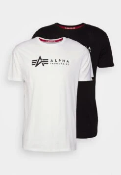 Alpha Industries LABEL 2 PACK - T-Shirt Print - Black/white 10 Alpha Industries LABEL 2 PACK - T-Shirt Print - Black/white -Alpha Industries 7013fad7f14642a9917c7a5eed0ddeec