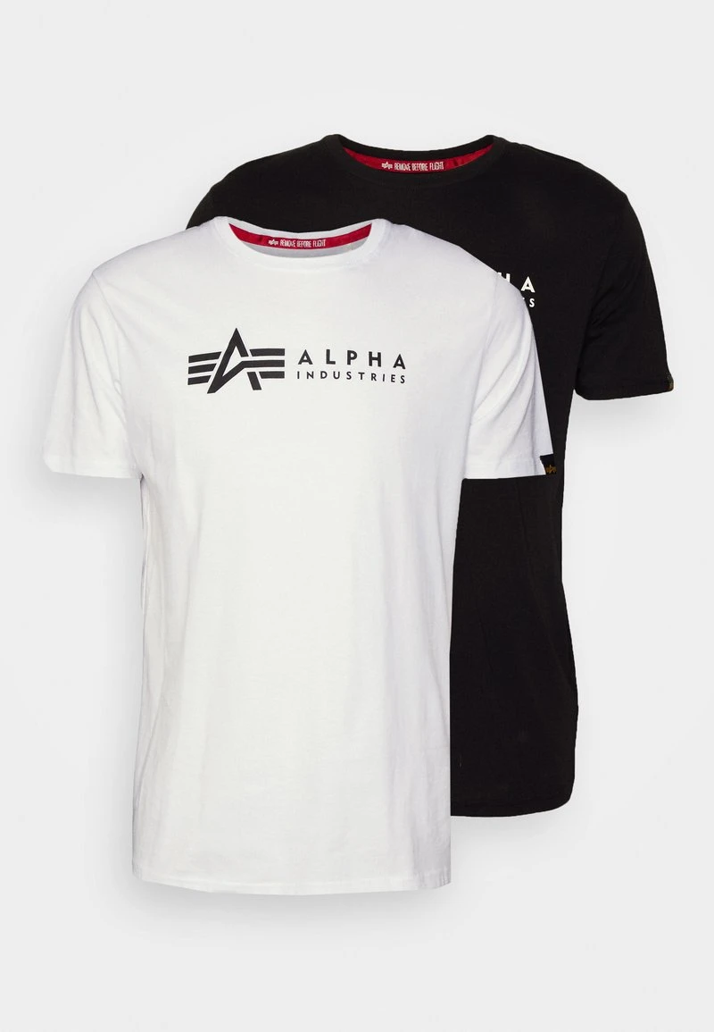 Alpha Industries LABEL 2 PACK - T-Shirt Print - Black/white 5 Alpha Industries LABEL 2 PACK - T-Shirt Print - Black/white – Bild 5