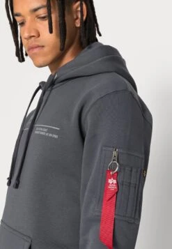 Alpha Industries Kapuzenpullover - Grey Black -Alpha Industries 71d228007e694d0f908c233daef3f3ff