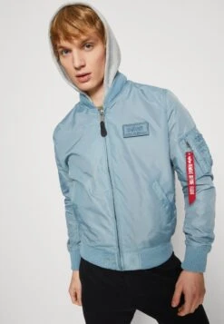 Alpha Industries HOOD - Bomberjacke - Grey Blue -Alpha Industries 7b65809e62cf44949be5e15f2d287f16