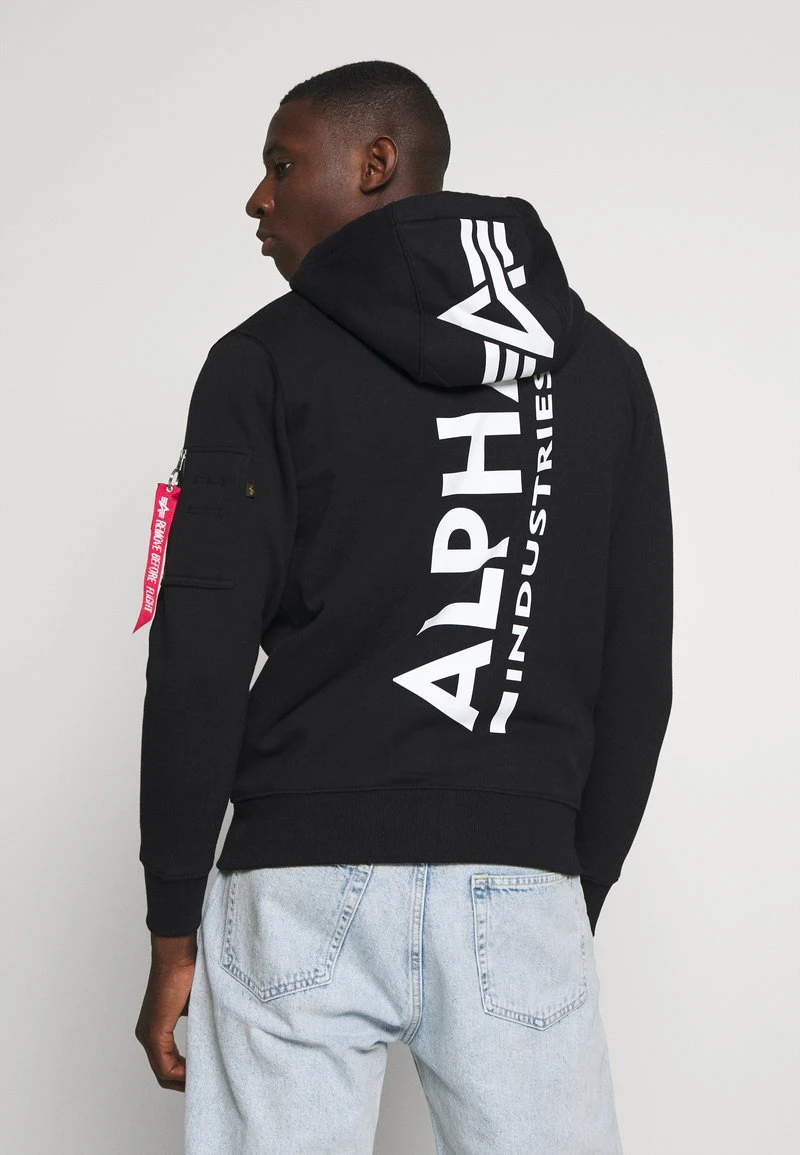 Alpha Industries BACK PRINT ZIP HOODY - Sweatjacke - Black 3 Alpha Industries BACK PRINT ZIP HOODY - Sweatjacke - Black – Bild 3