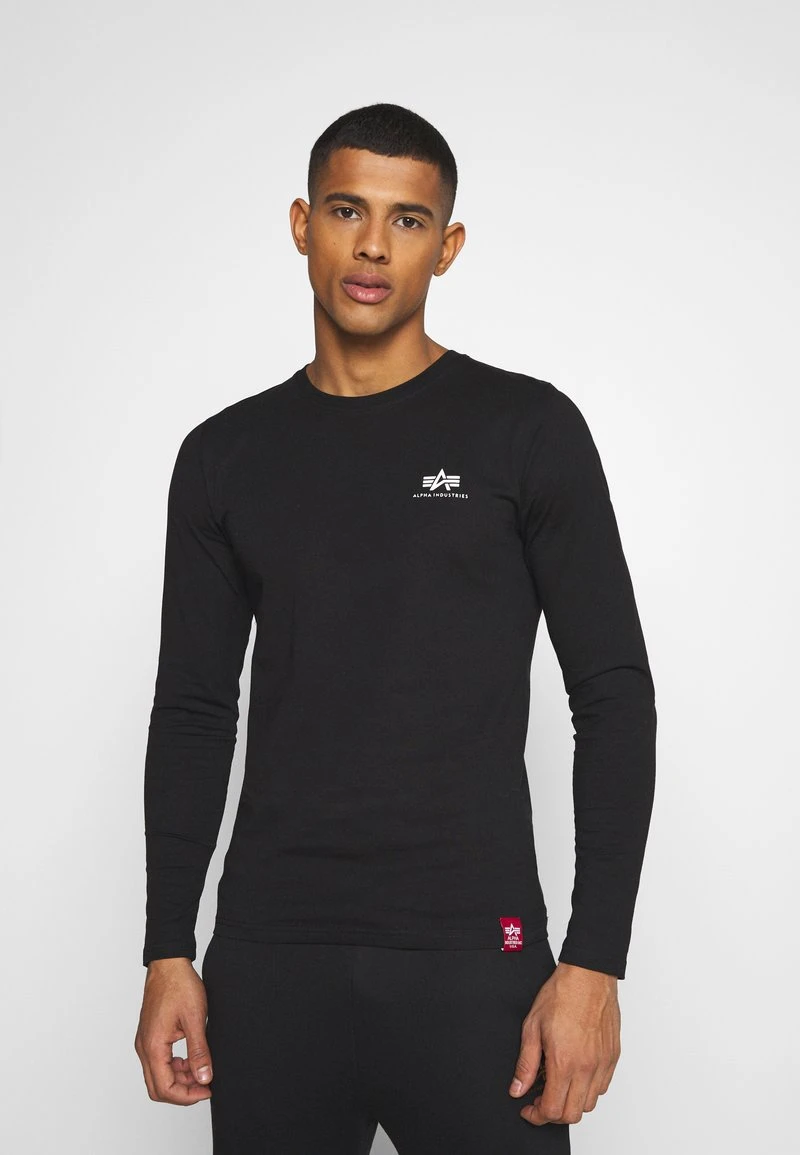 Alpha Industries BACK PRINT HEAVY LS - Langarmshirt - Black 1 Alpha Industries BACK PRINT HEAVY LS - Langarmshirt - Black