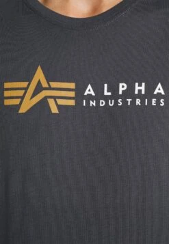 Alpha Industries LABEL - T-Shirt Print - Grey Black -Alpha Industries 892fdf11b43b46d9b3d4f164107b8108