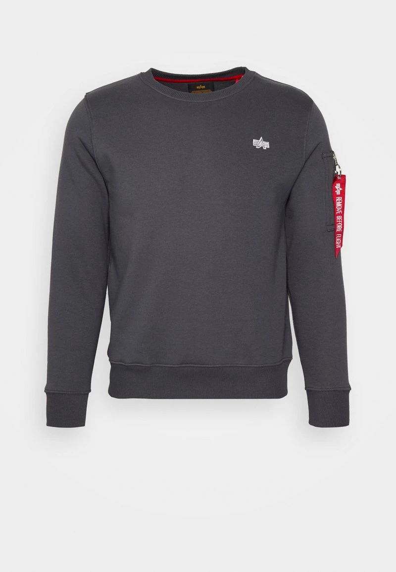 Alpha Industries SWEATER UNISEX - Sweatshirt - Grey Black 1 Alpha Industries SWEATER UNISEX - Sweatshirt - Grey Black