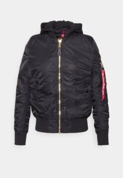 Alpha Industries HOODED - Bomberjacke - Black/gold
