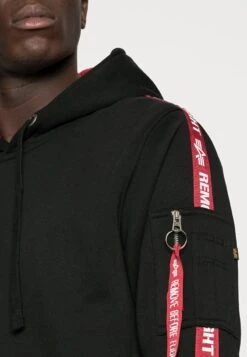 Alpha Industries TAPE HOODY EXCLUSIV - Kapuzenpullover - Black -Alpha Industries 92d763a8d5814bfca73105307c3d96f3