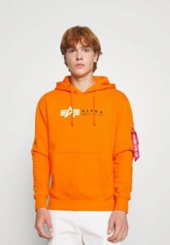 Alpha Industries LABEL HOODY - Kapuzenpullover - Orange
