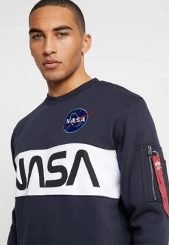 Alpha Industries NASA INLAY - Sweatshirt - Blue -Alpha Industries 972e4cbf11d24afeb63af2b058aa8516