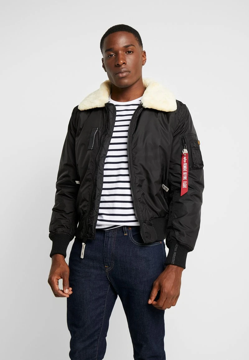 Alpha Industries INJECTOR - Bomberjacke - Black/beige 1 Alpha Industries INJECTOR - Bomberjacke - Black/beige