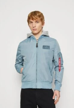 Alpha Industries HOOD - Bomberjacke - Grey Blue