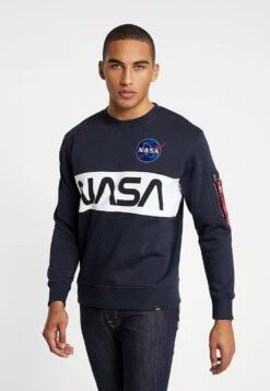 Alpha Industries NASA INLAY - Sweatshirt - Blue -Alpha Industries a753ff990da54a35b36fedc235812f92 1