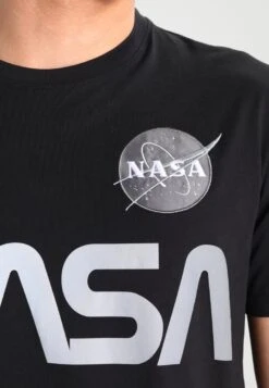Alpha Industries NASA REFLECTIVE TEE - T-Shirt Print - Black -Alpha Industries afcbfedf061b47a5a28564df68eb4f6d