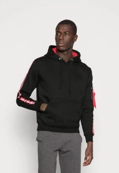 Alpha Industries TAPE HOODY EXCLUSIV - Kapuzenpullover - Black -Alpha Industries b95b98e3dab8433ea8afa2495a52bce3 1