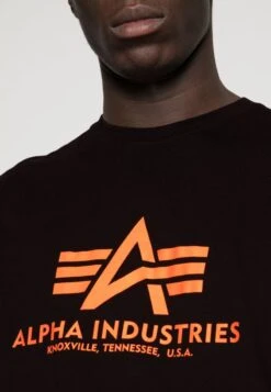 Alpha Industries T-Shirt Print - Black /neon Orange -Alpha Industries c22d4e9e15e3477191f32808590ba7df