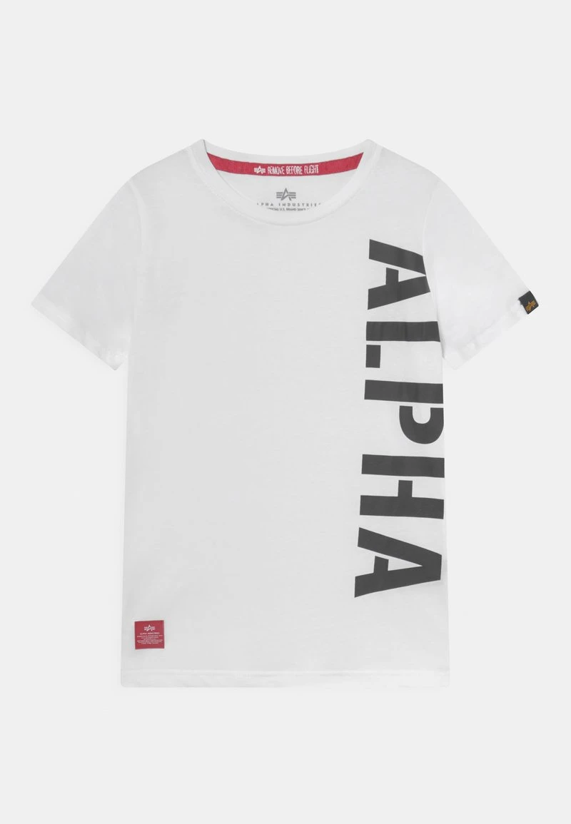 Alpha Industries SIDE PRINT KIDS TEENS - T-Shirt Print - White 1 Alpha Industries SIDE PRINT KIDS TEENS - T-Shirt Print - White