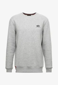 Alpha Industries BASIC SMALL LOGO - Sweatshirt - Grey Heather -Alpha Industries c8832cb5eac1488ca1b4a7acd7595755