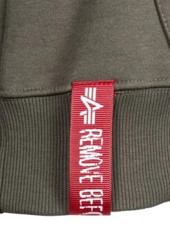 Alpha Industries BASIC HOODY SMALL LOGO - Kapuzenpullover - Charcoal Heather -Alpha Industries dc8138dbe8d3418a9b9c1f934a968f26