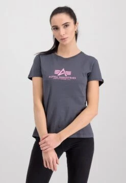 Alpha Industries T-Shirt Print - Grey/black/neon/pink