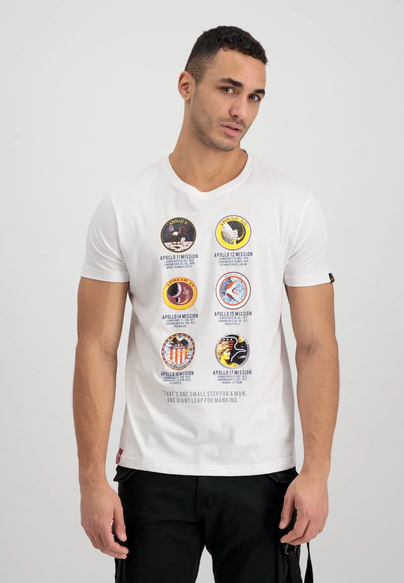 Alpha Industries MISSION - T-Shirt Print - White 1 Alpha Industries MISSION - T-Shirt Print - White